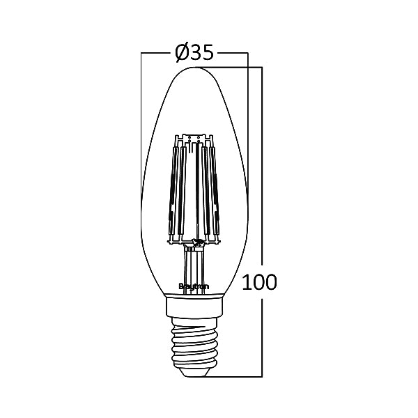 10x E14 Filament Vintage Lampe LED Leuchte Leuchtmittel Birne mit Kerzen Form (C35)|4 Watt | 360 Lumen | 2200K Warmweiß