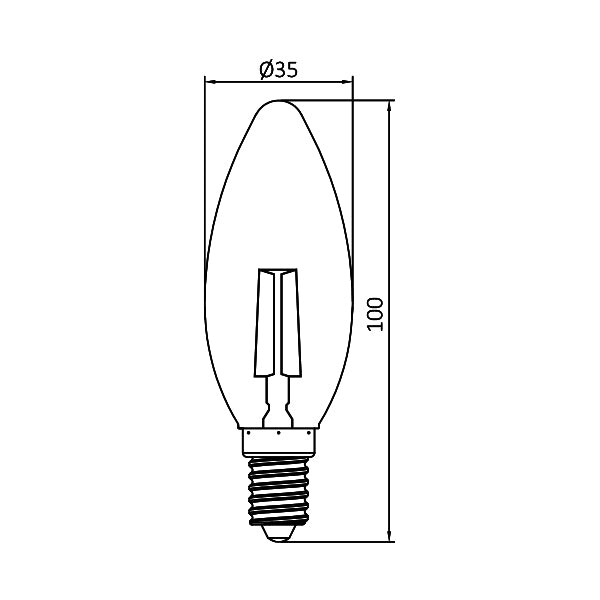 Braytron LED E14 4W Retro Leuchtmittel AMB 2200K Warmweiß Kerzenform Dimmbar Glas Filament