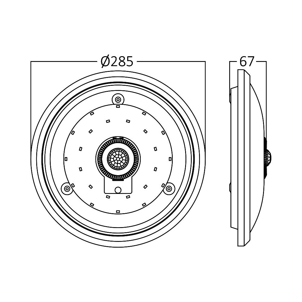 LED 15W Deckenleuchte mit Bewegungsmelder Sensor Deckenlicht Rund  Ø28,5 cm IP20