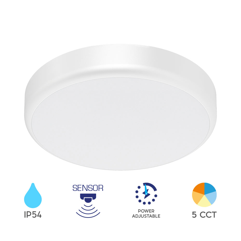 Braytron LED Deckenleuchte Wandleuchte Bewegungsmelder Farbwahl 5CCT 10W 20W IP54 Außen und Innenbereich
