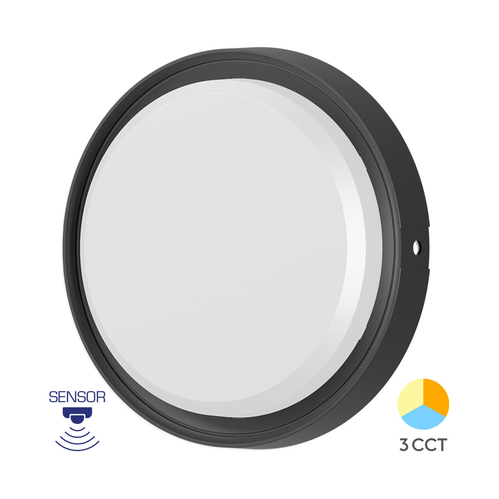 Braytron LED Wandleuchte Deckenleuchte Bewegungsmelder 18W IP65 3in1 Außenleuchte schwarz