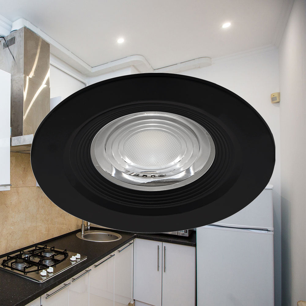 Braytron LED Einbaustrahler 7W IP54 3in1 CCT Spot 630lm Einbauleuchte Einbauspot Badezimmer Schwarz