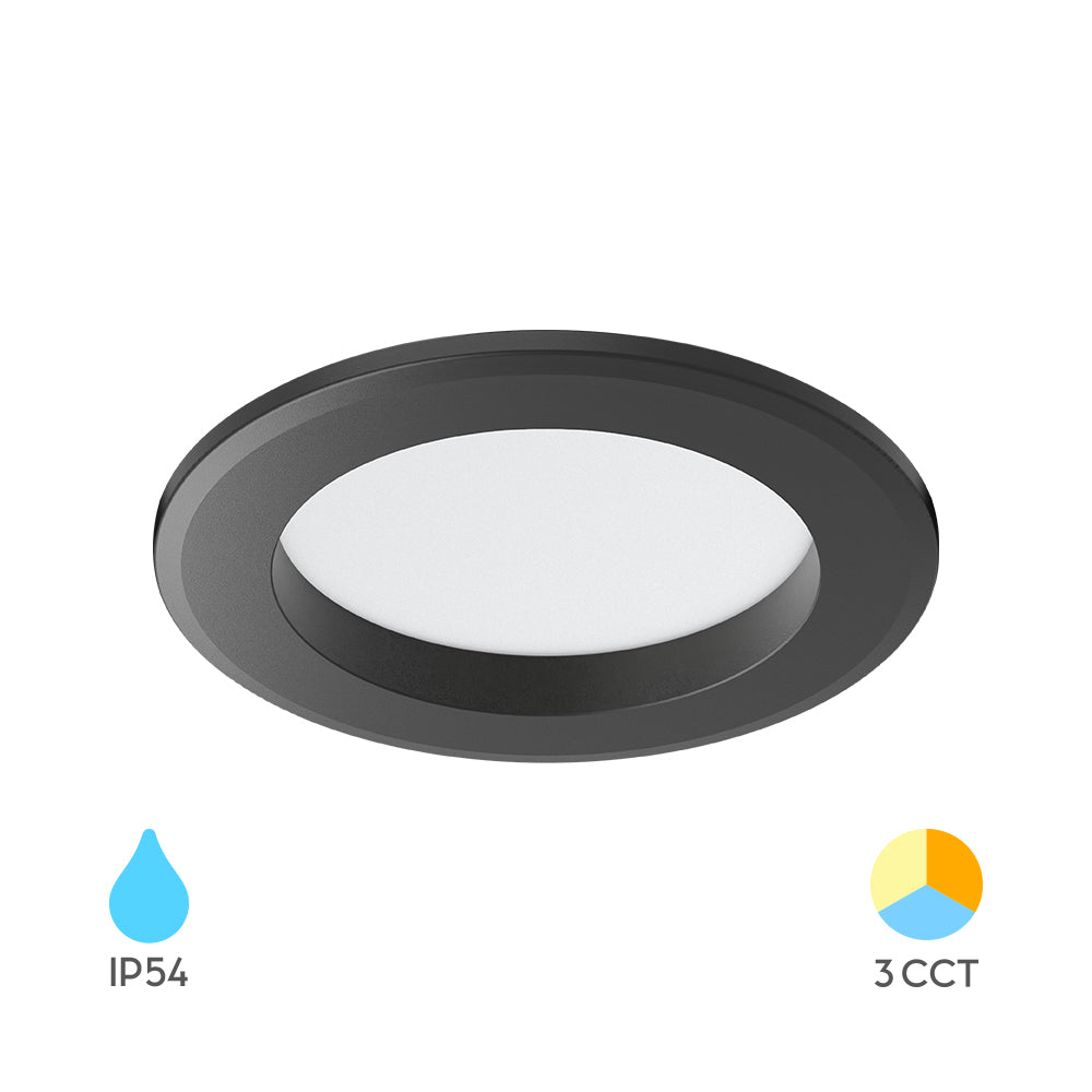 Braytron  LED 9W Einbaustrahler 68mm IP54 3CCT Feuchtraum Deckenstrahler Spot Badezimmer Schwarz