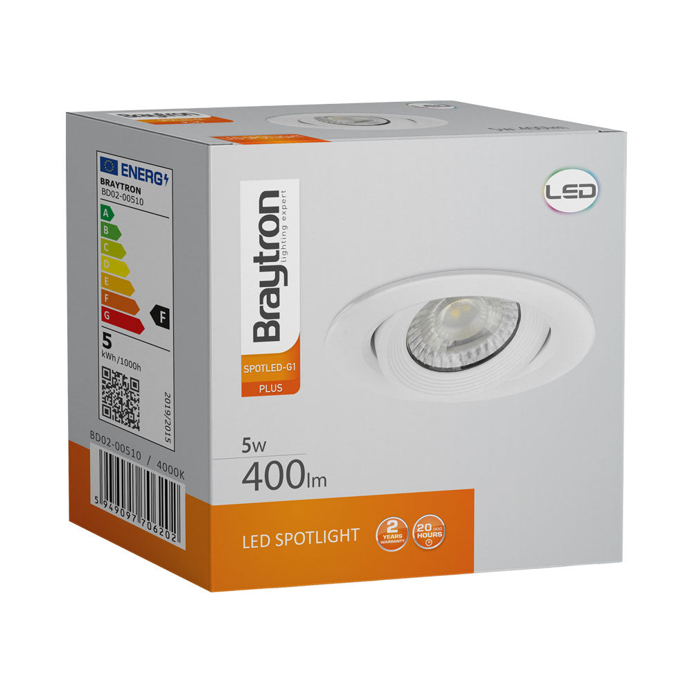 LED Deckenspot Einbauspot 5W schwenkbar IP20 4000K Neutralweiß Ø90mm
