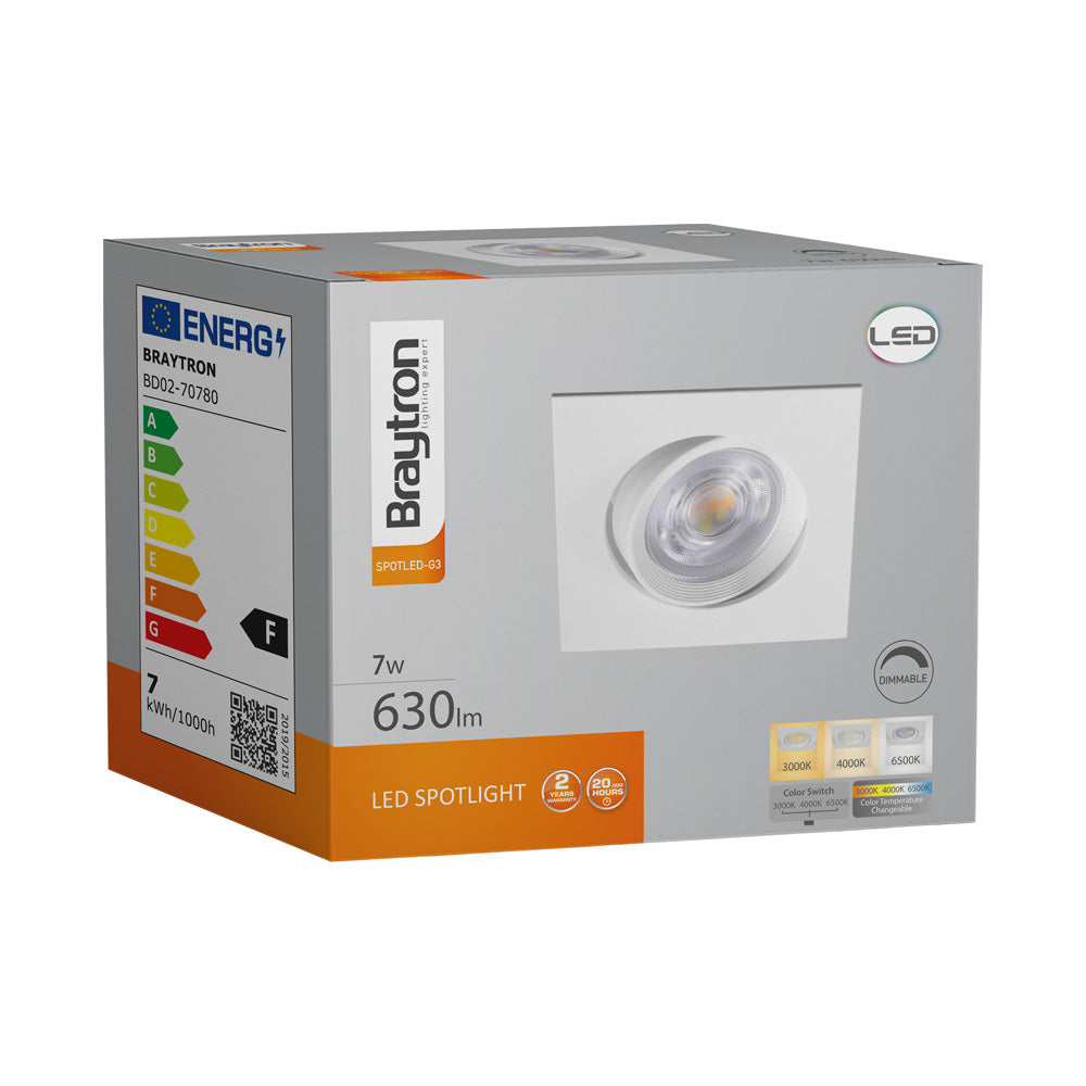 LED Eckig 7W Dimmbar Einbaustrahler schwenkbar 3in1 CCT Spot 650lm Warmweiß - Kaltweiß