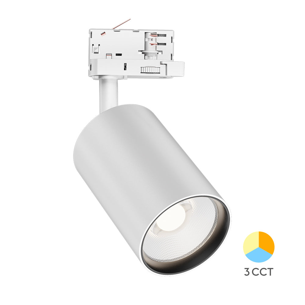 Braytron 3-Phasen LED Schienenstrahler 30W 3CCT 3000K-6000K Weiß dreh- und schwenkbar