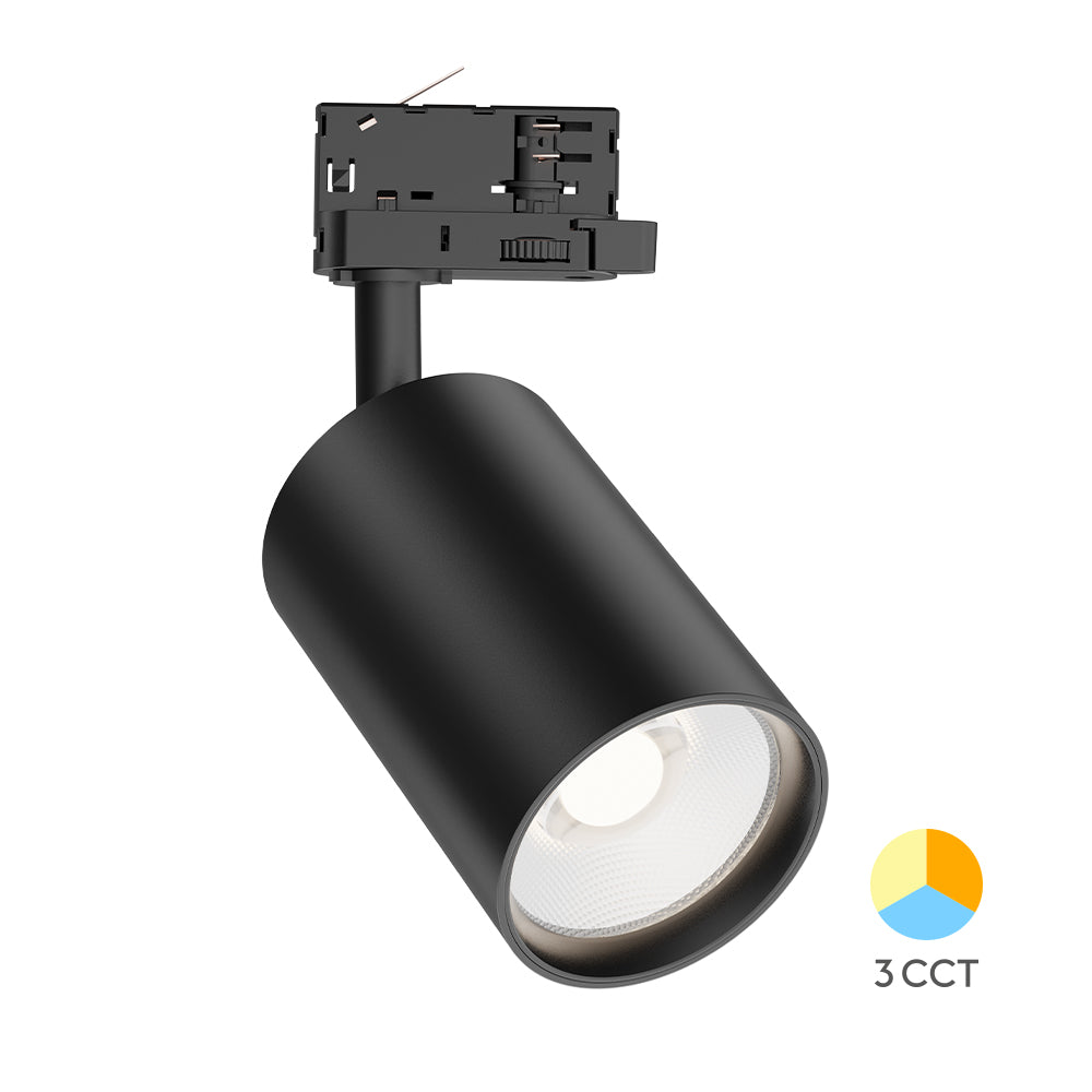 Braytron 3-Phasen LED Schienenstrahler 30W 3CCT 3000K-6000K Schwarz dreh- und schwenkbar
