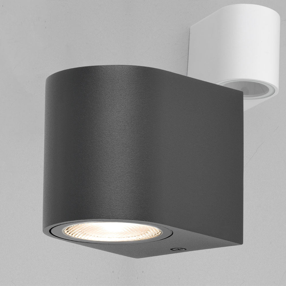 LED Wandleuchte Außen Anthrazit Rund GU10 Down Außenwandleuchte Wandlampe IP44