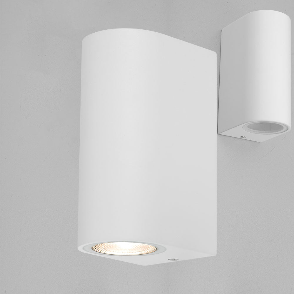 LED Wandleuchte Außen Weiß Rund GU10 Down &Down Außenwandleuchte Wandlampe IP44