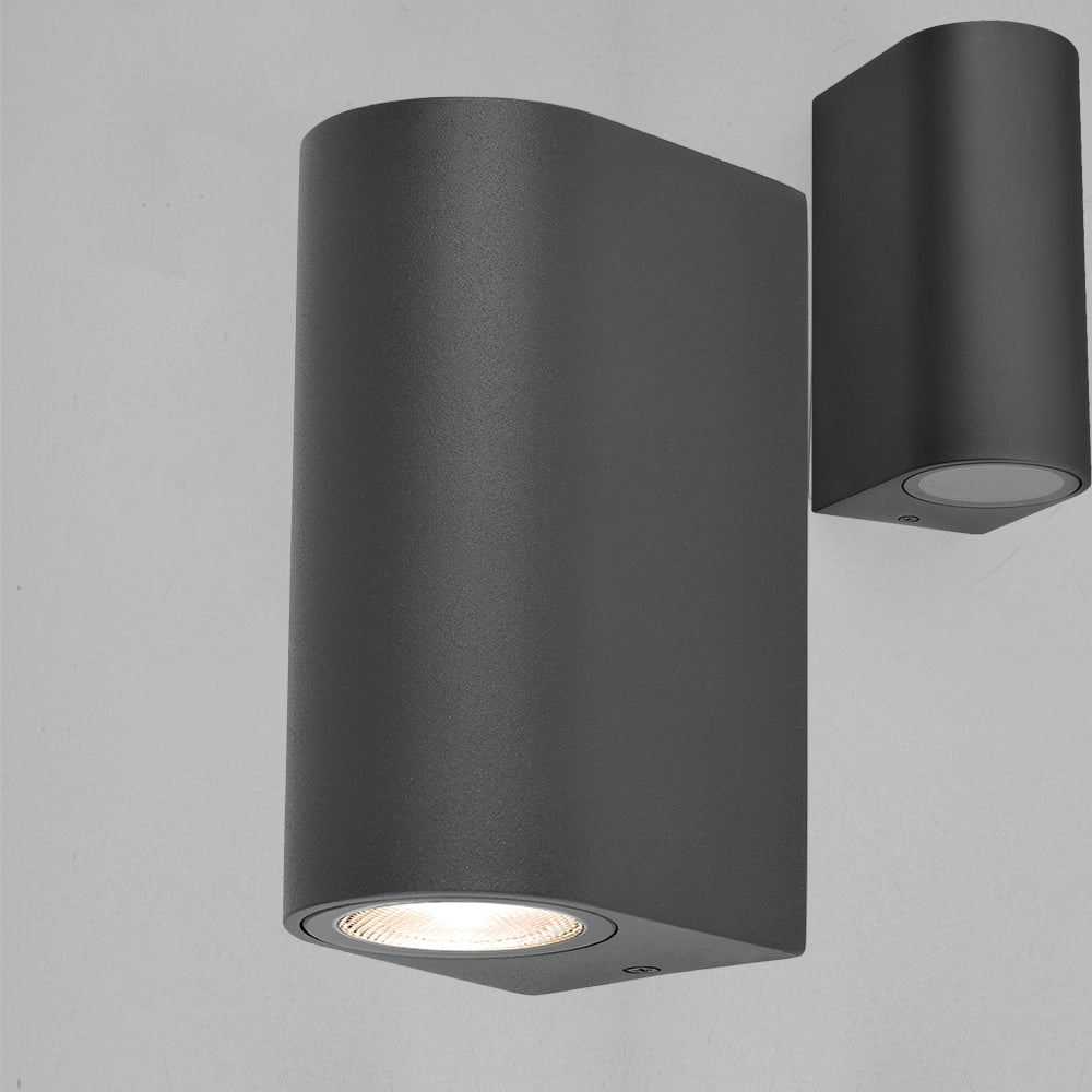 LED Wandleuchte Außen Anthrazit Rund GU10 Down &Down Außenwandleuchte Wandlampe IP44