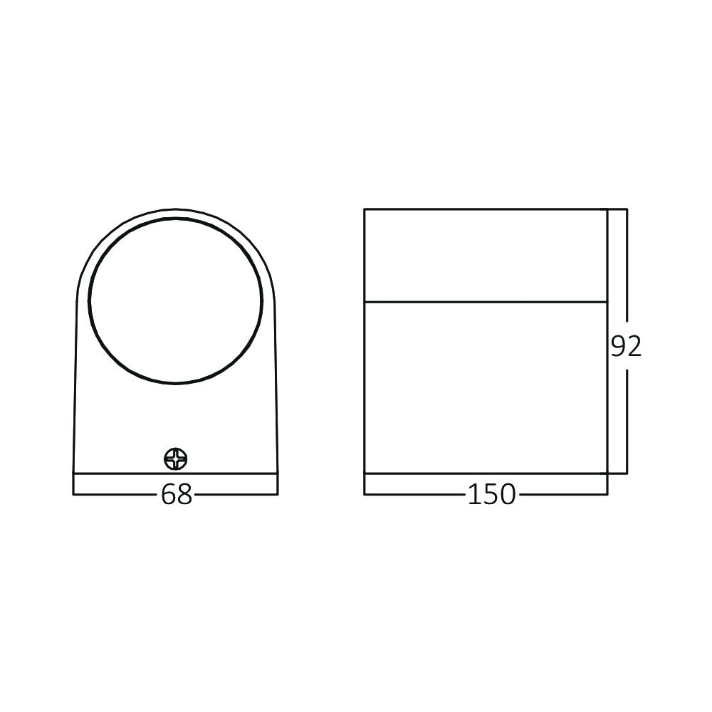 LED Wandleuchte Außen Anthrazit Rund GU10 Down &Down Außenwandleuchte Wandlampe IP44