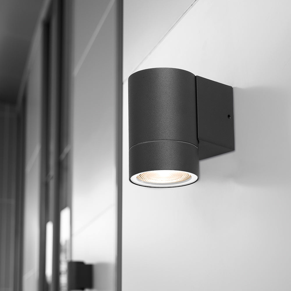 LED Wandleuchte Außen Anthrazit Zylinder GU10 Down Außenwandleuchte Modern IP44