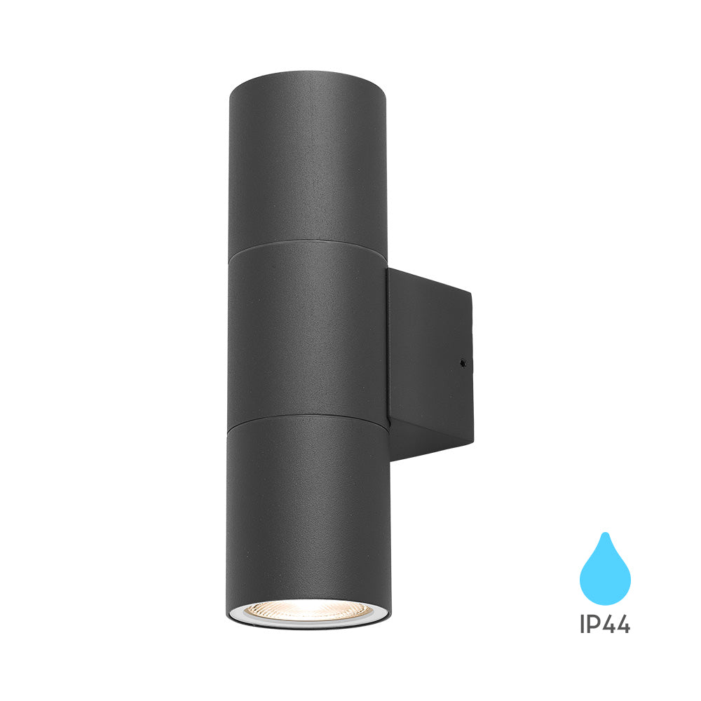 Braytron LED Wandleuchte Außen Anthrazit Zylinder GU10 UP&Down Außenwandleuchte Modern IP44
