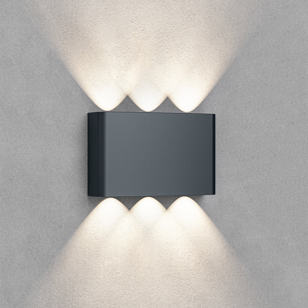 LED Wandleuchte Außen Anthrazit Strahler 6X1W UP&Down Außenwandleuchte CCT 3In1 IP65