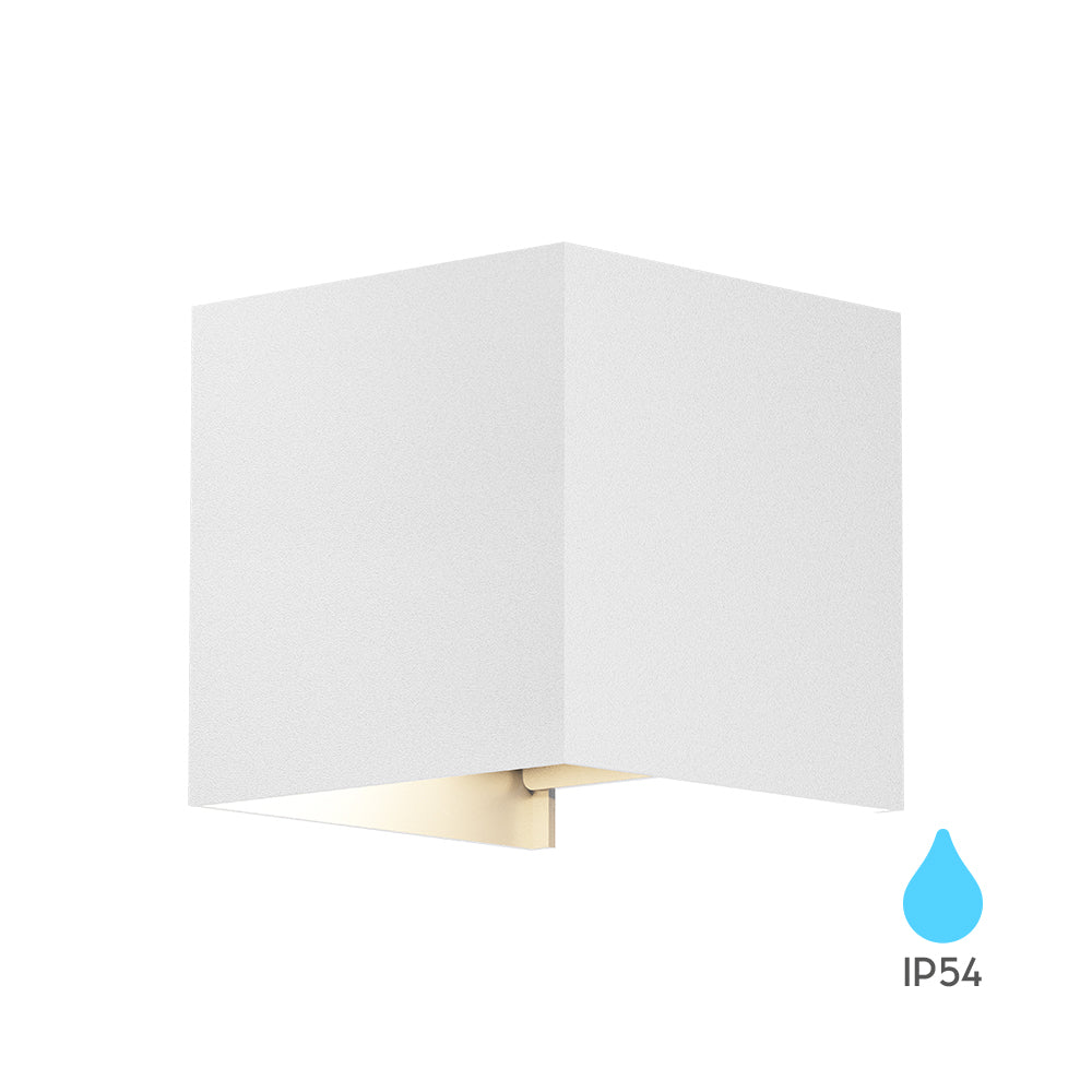 Braytron LED Wandlampe Außenleuchte Würfel Cube IP54 verstellbarer Lichtkegel G9 Fassung Weiß