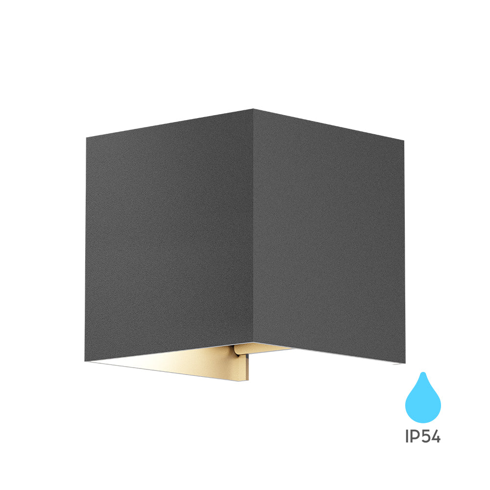 Braytron LED Wandlampe Außenleuchte Würfel Cube IP54 verstellbarer Lichtkegel G9 Fassung Dunkelgrau