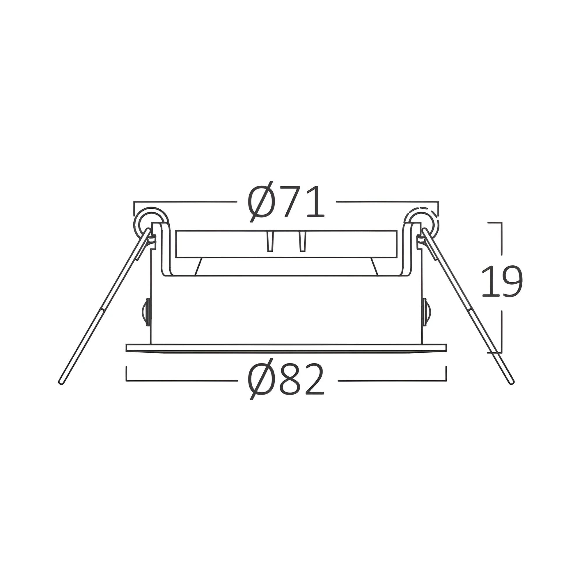 Braytron LED Einbaurahmen GU10 rund IP20 Aluminium Ø82 mm – Schwarz