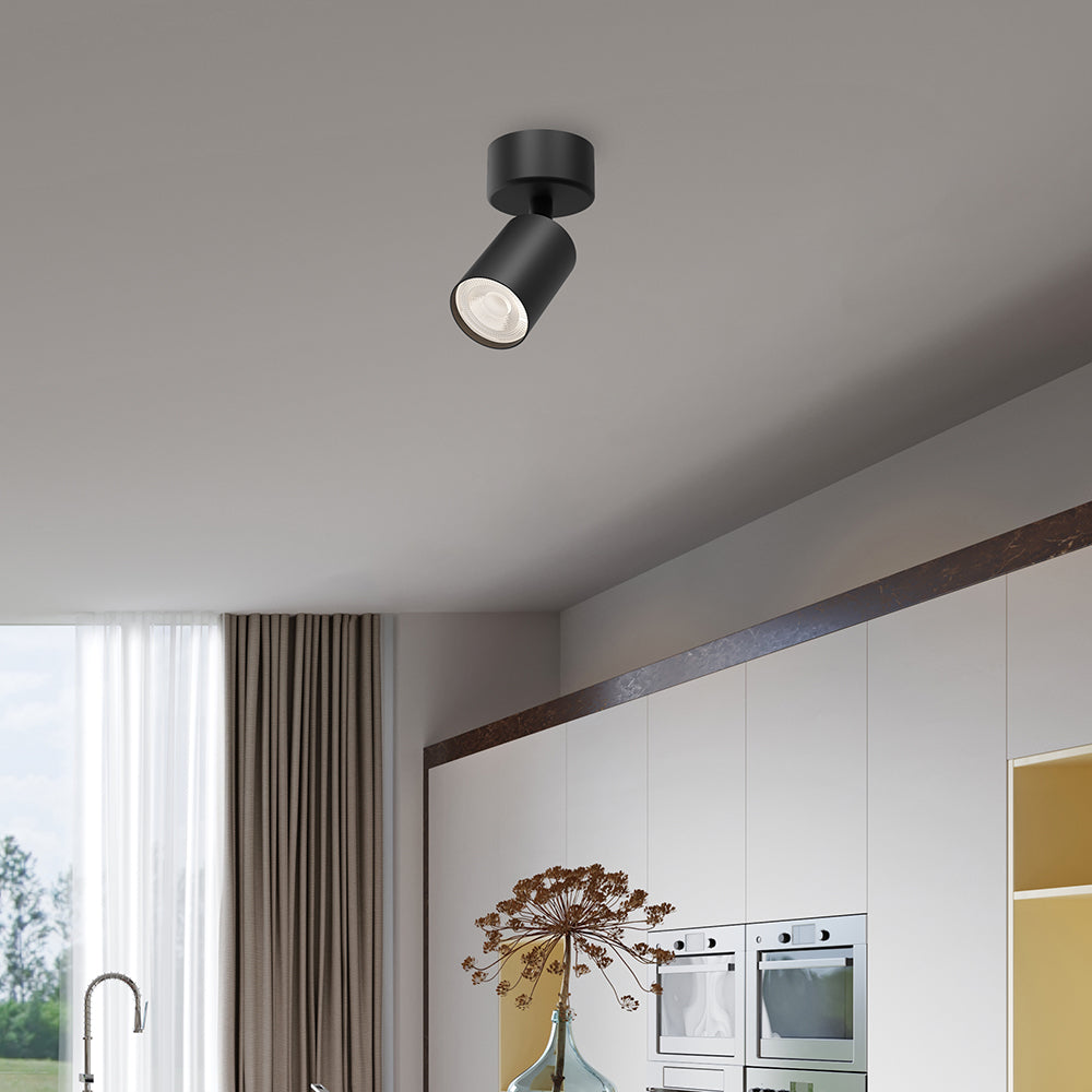 Braytron Deckenleuchte Spotleuchte Schwarz LED GU10 Sockel schwenkbar