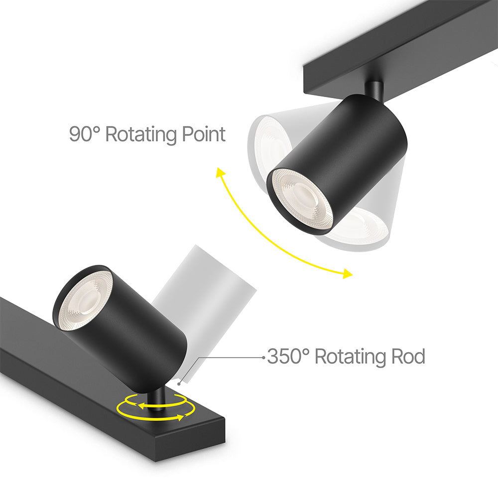 Braytron Deckenleuchte Spotleuchte Schwarz LED GU10 Sockel schwenkbar - Bild 3
