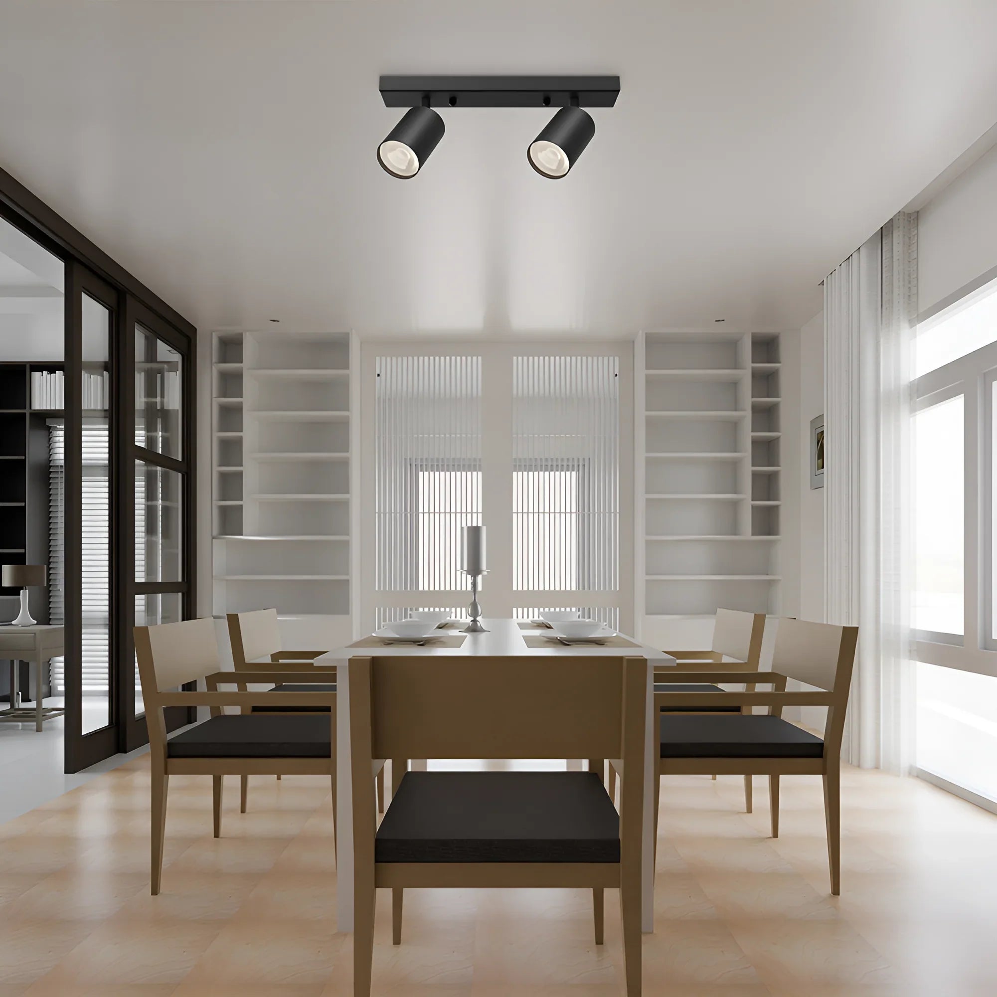Braytron LED Deckenstrahler 2-flammig GU10 Aufbau-Spot Aluminium – Schwarz