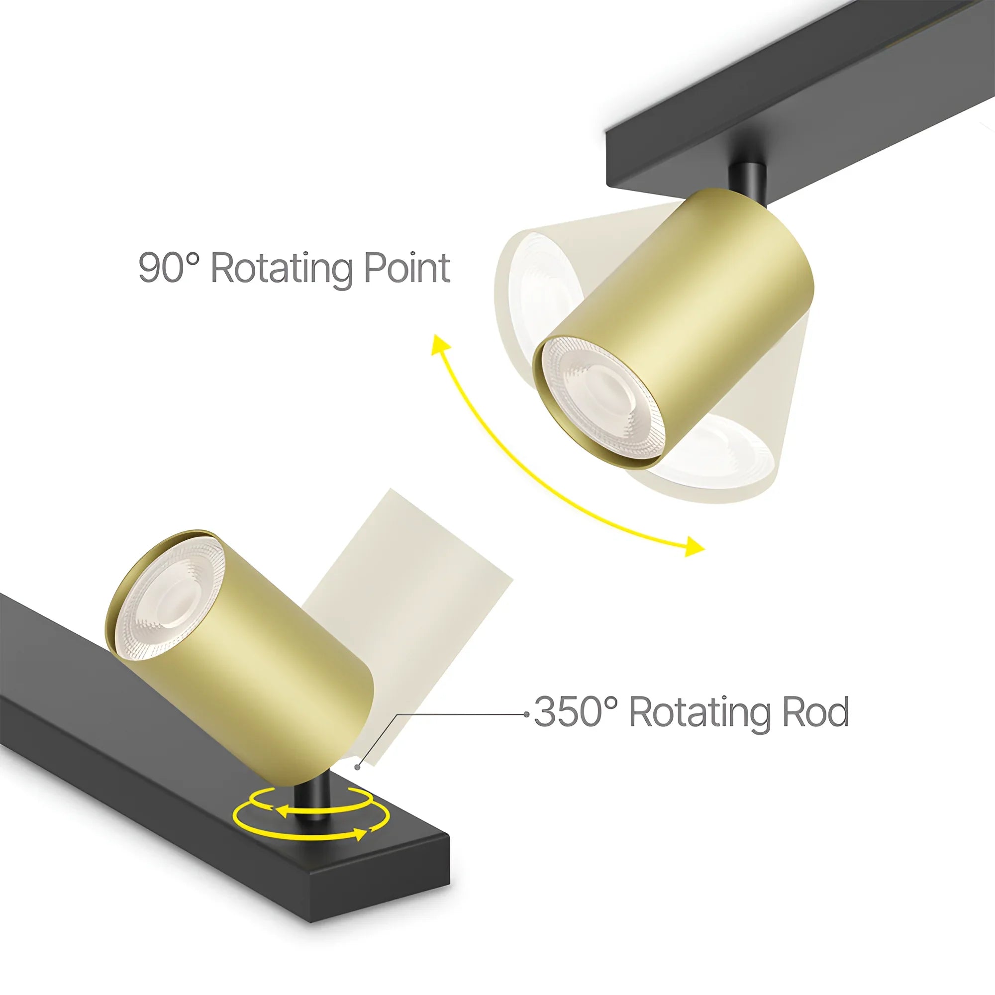 Braytron LED Deckenstrahler 2-flammig GU10 Aufbau-Spot Aluminium – Gold