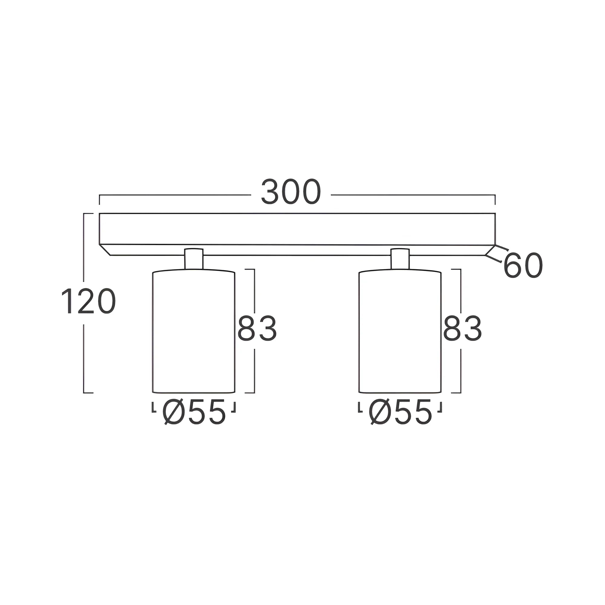 Braytron LED Deckenstrahler 2-flammig GU10 Aufbau-Spot Aluminium – Gold