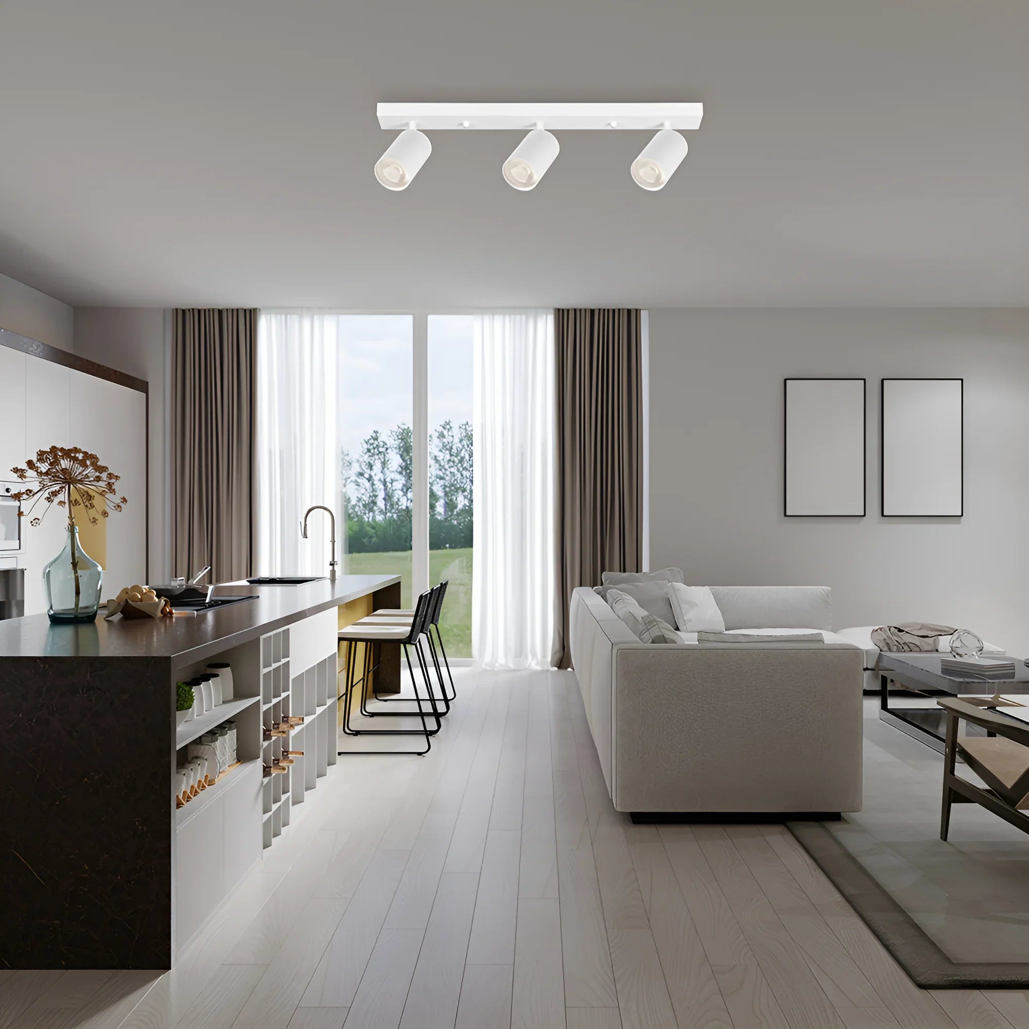 Braytron LED Deckenstrahler 3-flammig GU10 Aufbau-Spot Aluminium – Weiß