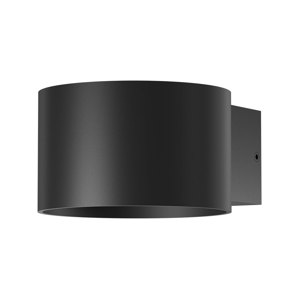 Braytron LED Wandleuchte Schwarz Rund up&down Außenwandleuchte Wandlampe IP20 8W Warmweiß