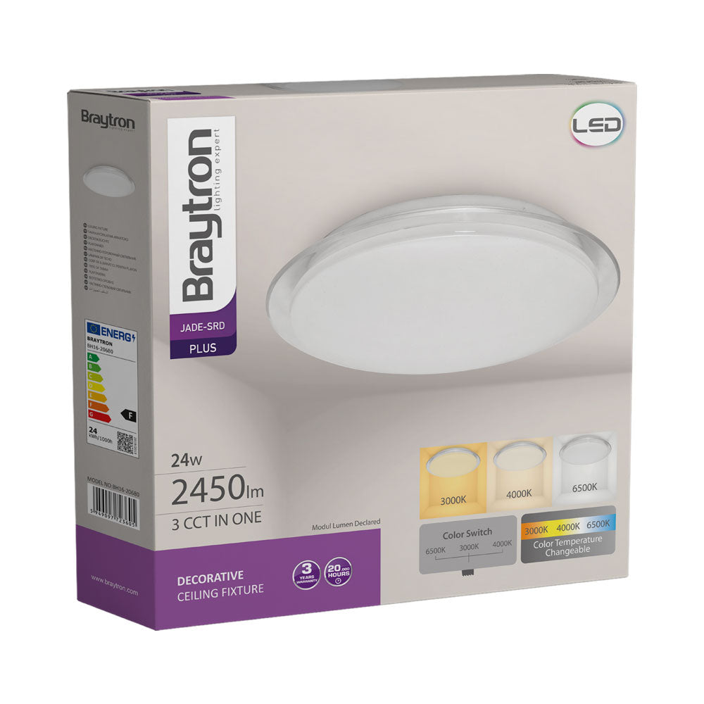 24W LED Deckenleuchte Deckenlicht  40cm rund Sternenhimmel Sparkle Dekor CCT 3in 1 3000-6500K