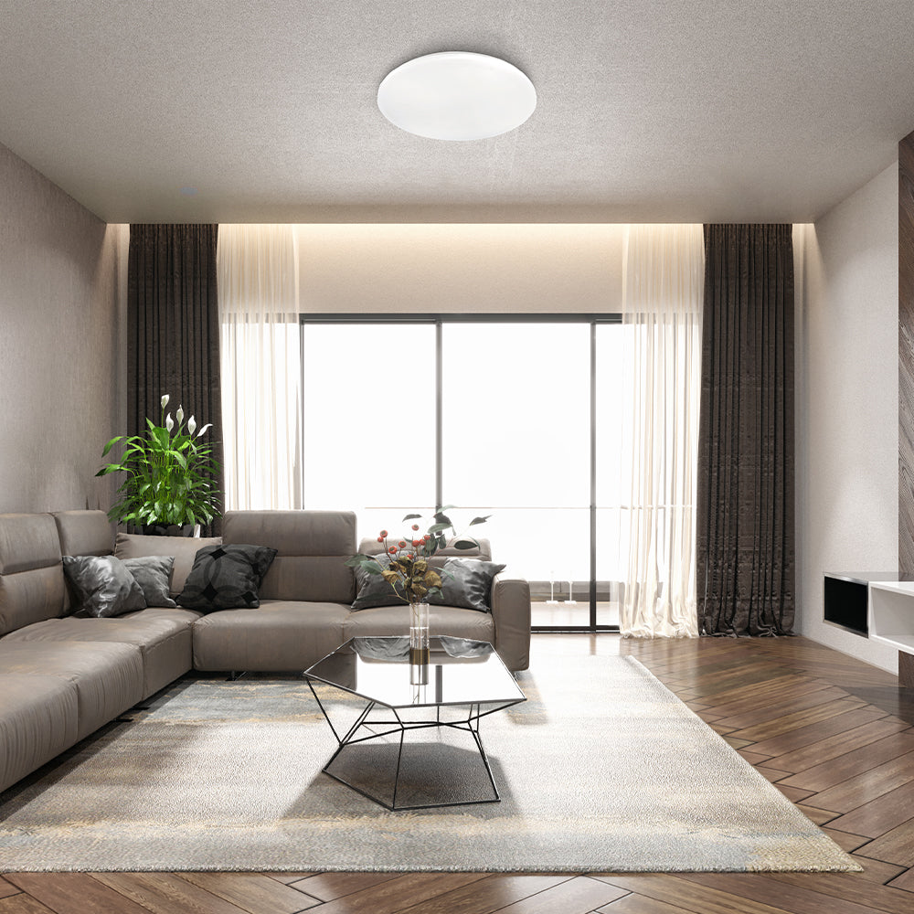 LED Deckenleuchte, Deckenlicht Rund 24W mit Sternenhimmel-Effekt, 3IN1 Farbtemperatur, 2450 Lumen