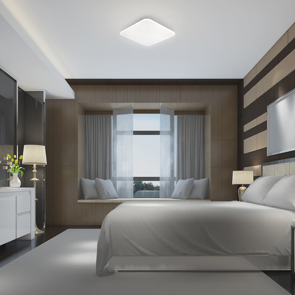 LED Deckenleuchte, Deckenlicht Eckig 24W mit Sternenhimmel-Effekt, 3IN1 Farbtemperatur, 2450 Lumen