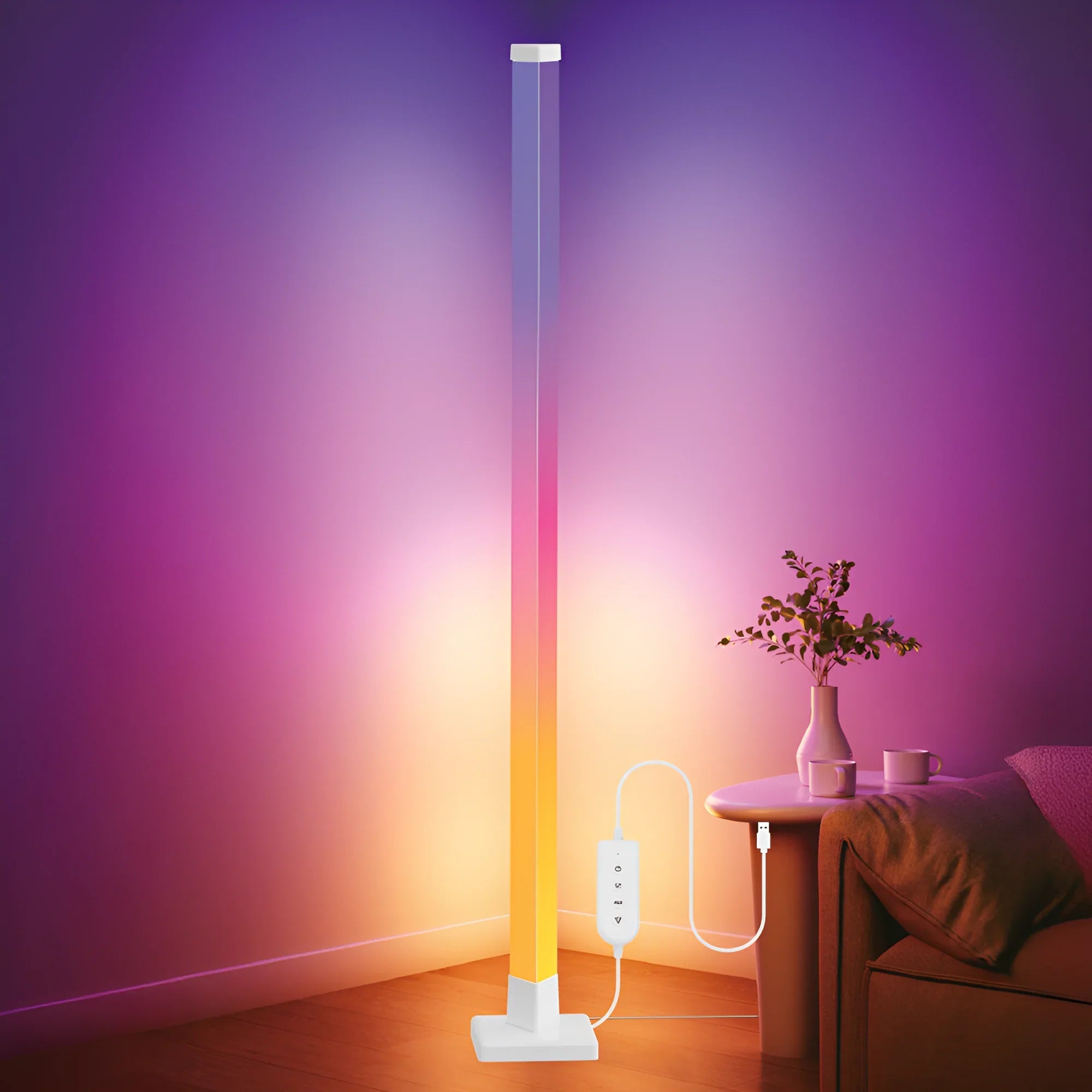 Braytron RGBW LED-Stehlampe 8W 154cm dimmbar – Weiß
