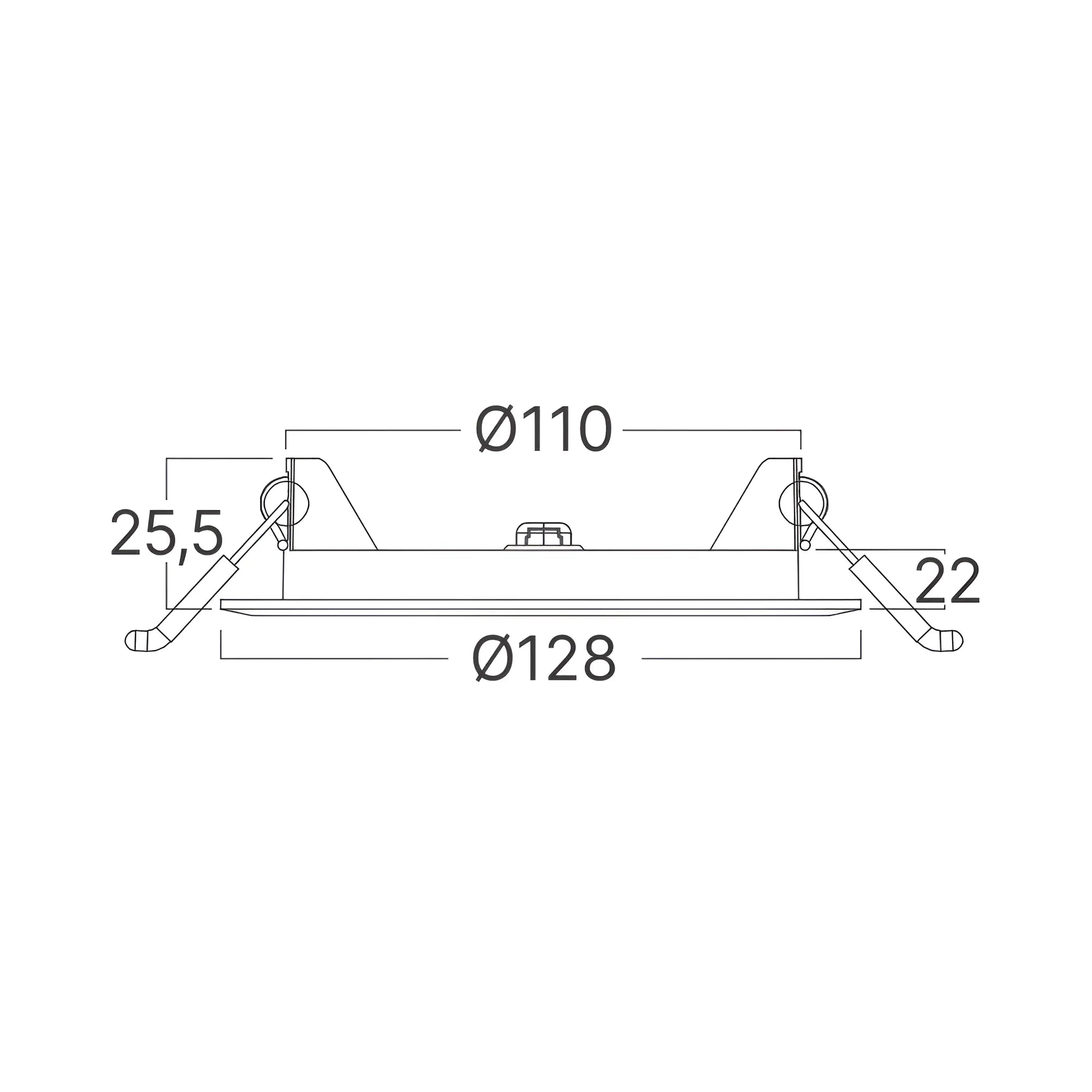Braytron LED Einbaupanel 6W 3CCT 470 lm Ø128 mm flach – Weiß