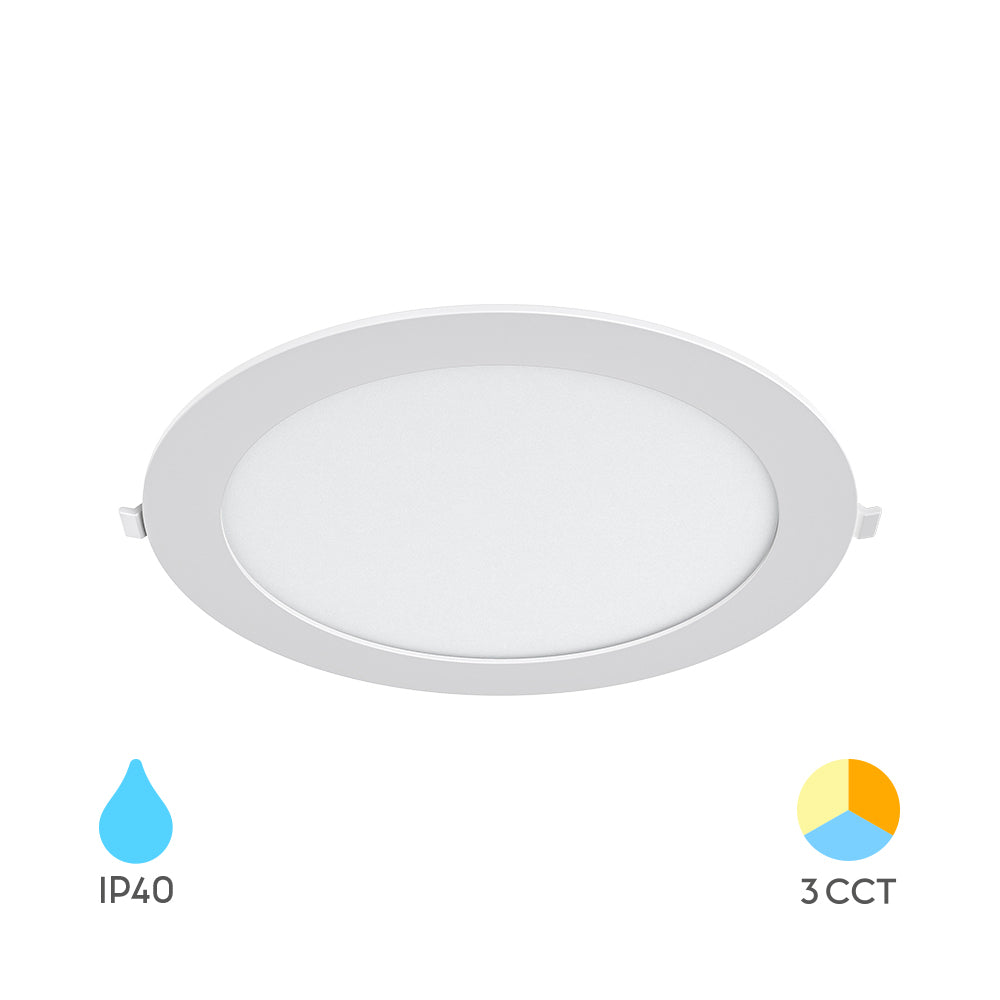 Braytron Ultraslim LED Einbaustrahler 18W Weiß Ø229mm | 1760 Lumen | 3CCT 3000K/4000K/6500K | 26mm