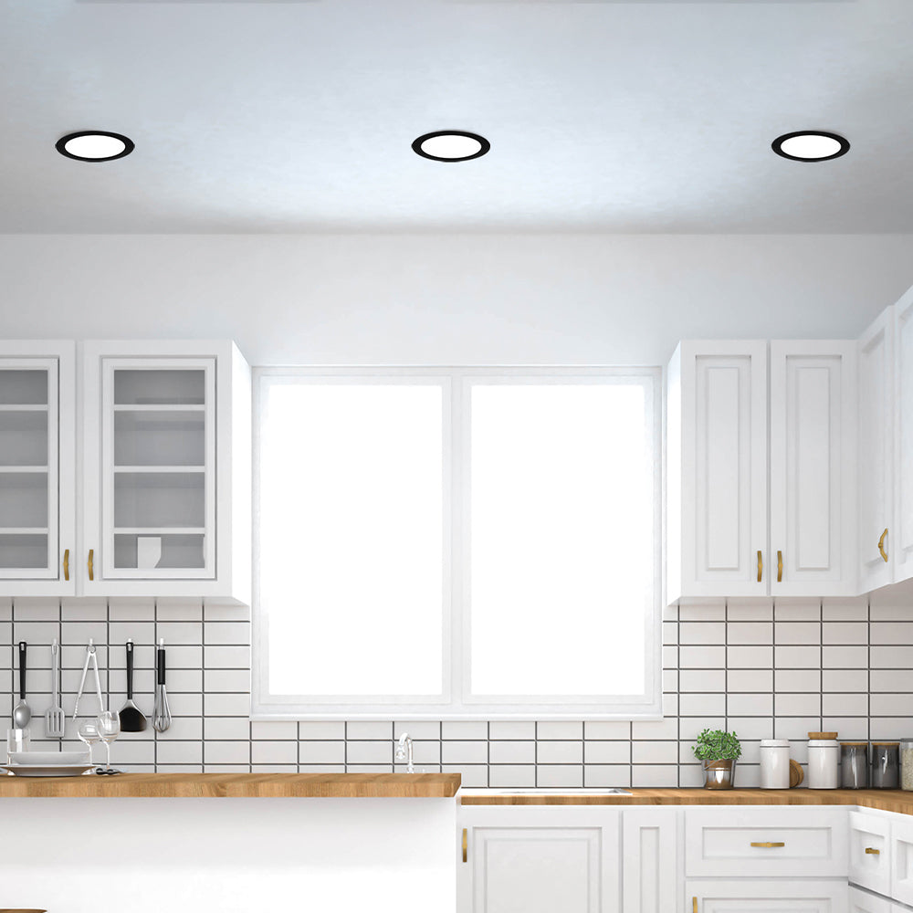 Braytron 12W LED Panel Dimmbar Einbauspot Einbaustrahler Deckenstrahler Flach IP40 CCT 3in1 schwarz