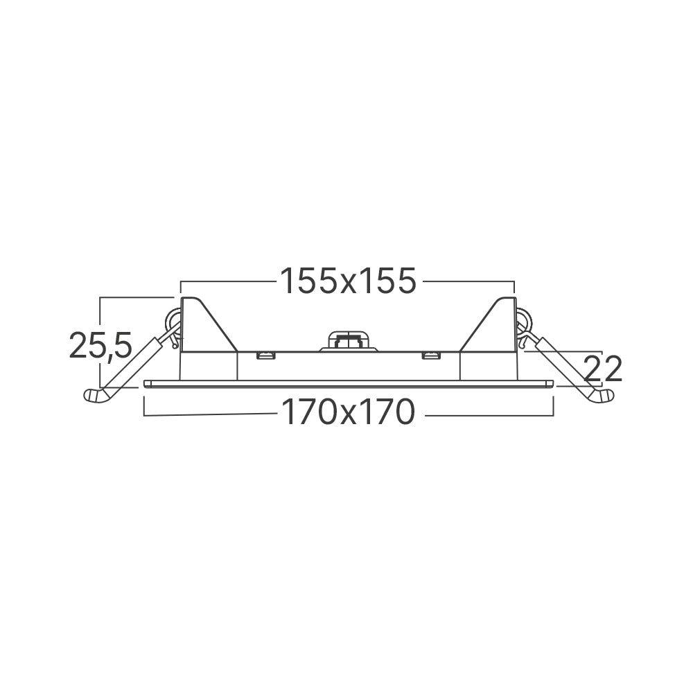 Braytron LED Eckige Panel Einbaustrahler Einbauleuchte Flach 12W 4000K Neutralweiß 230V Unterputz