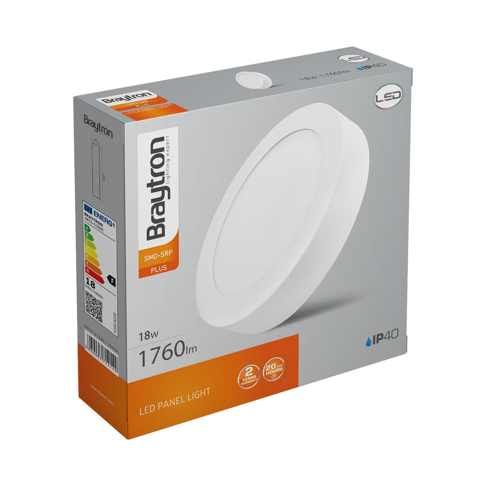 LED Aufbau Deckenleuchte Deckenlicht Rund 18W 1760LM 3000K, Ø23cm Ultra Slim LED Panel