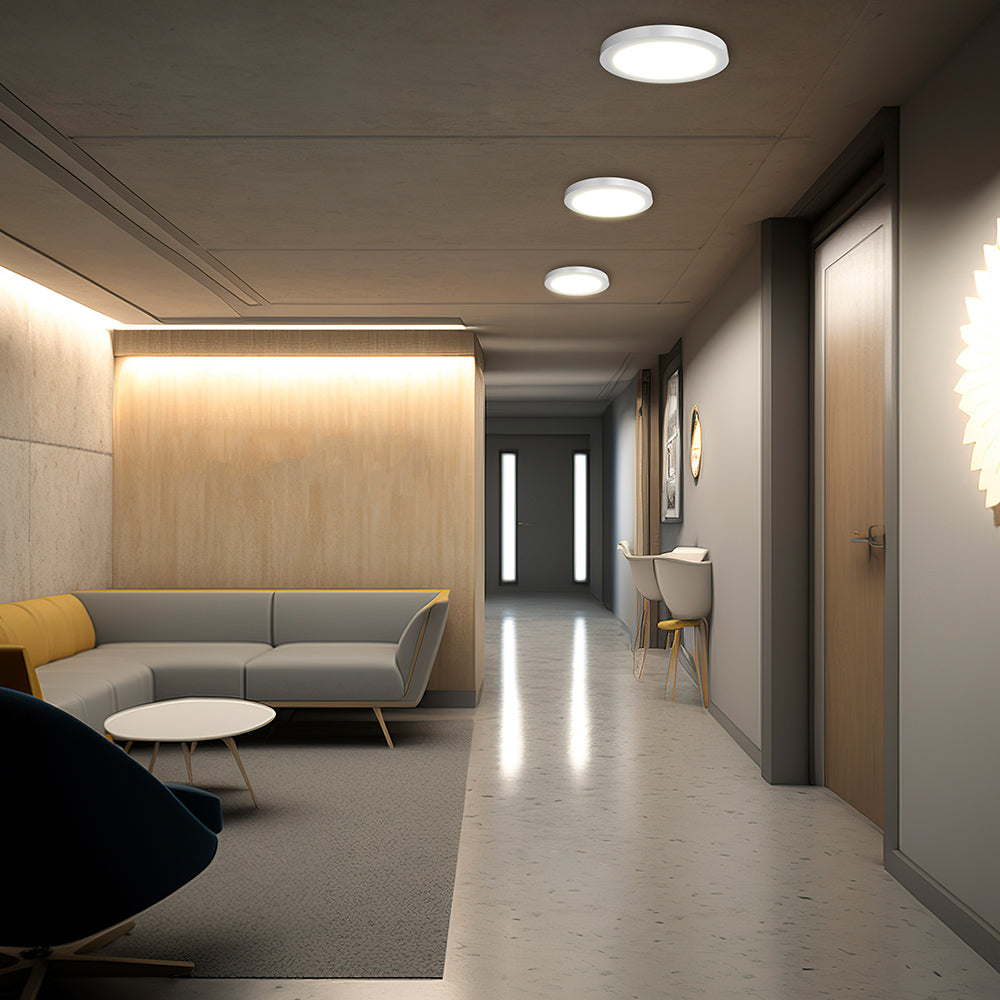 LED Aufbau Deckenleuchte Deckenlicht  Rund 18W 1760LM 6500K, Ø23cm Ultra Slim LED Panel