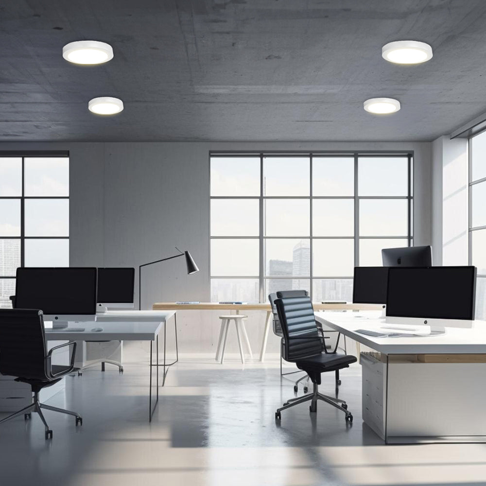 LED Aufbau Deckenleuchte Deckenlicht Rund 24W 2400LM 3000K, Ø30cm Ultra Slim LED Panel in Weiß
