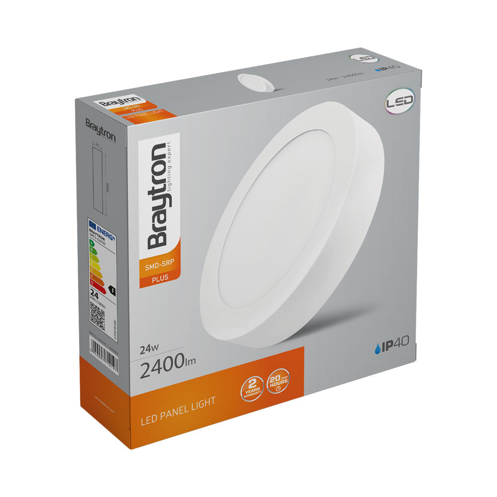 LED Aufbau Deckenleuchte Deckenlicht Rund 24W 2400LM 6500K, Ø30cm Ultra Slim LED Panel weiß