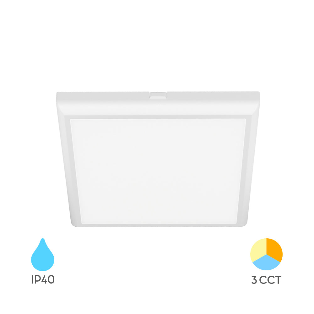 Braytron LED Panel Deckenleuchte Deckenlicht Eckig Flach 20W Wohnzimmer Kinderzimmer IP40 weiß