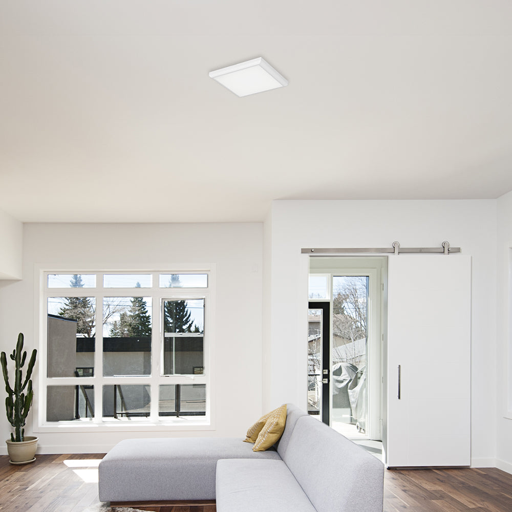 Braytron LED Panel Deckenleuchte Deckenlicht Eckig Flach 20W Wohnzimmer Kinderzimmer IP40 weiß
