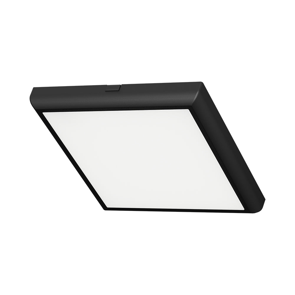 Braytron LED Panel Deckenleuchte Deckenlicht Eckig Flach 20W Wohnzimmer Kinderzimmer IP40 schwarz