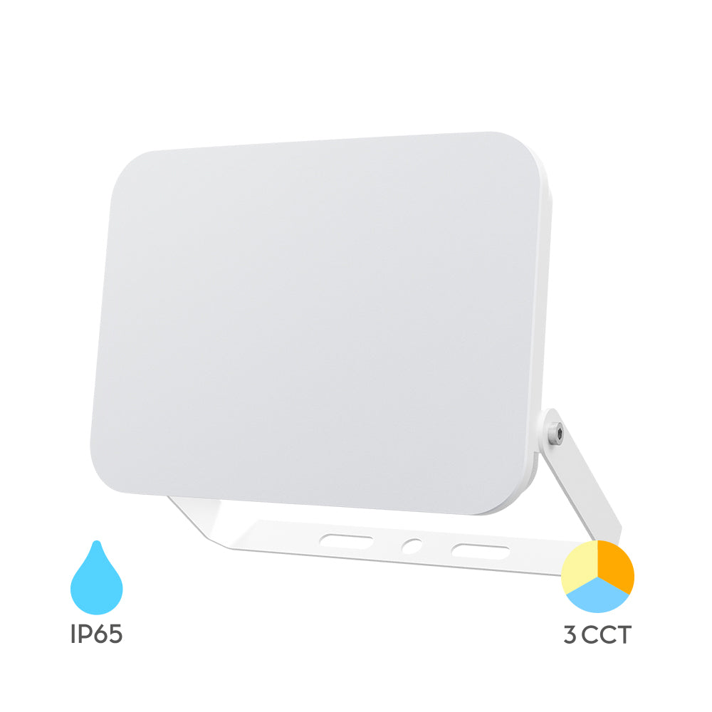 Braytron LED Flutlichtstrahler 50W, IP65, 3CCT, gleichmäßiges Licht ohne sichtbare LEDs, Außenstrahler für Hof, Parkplatz und große Flächen