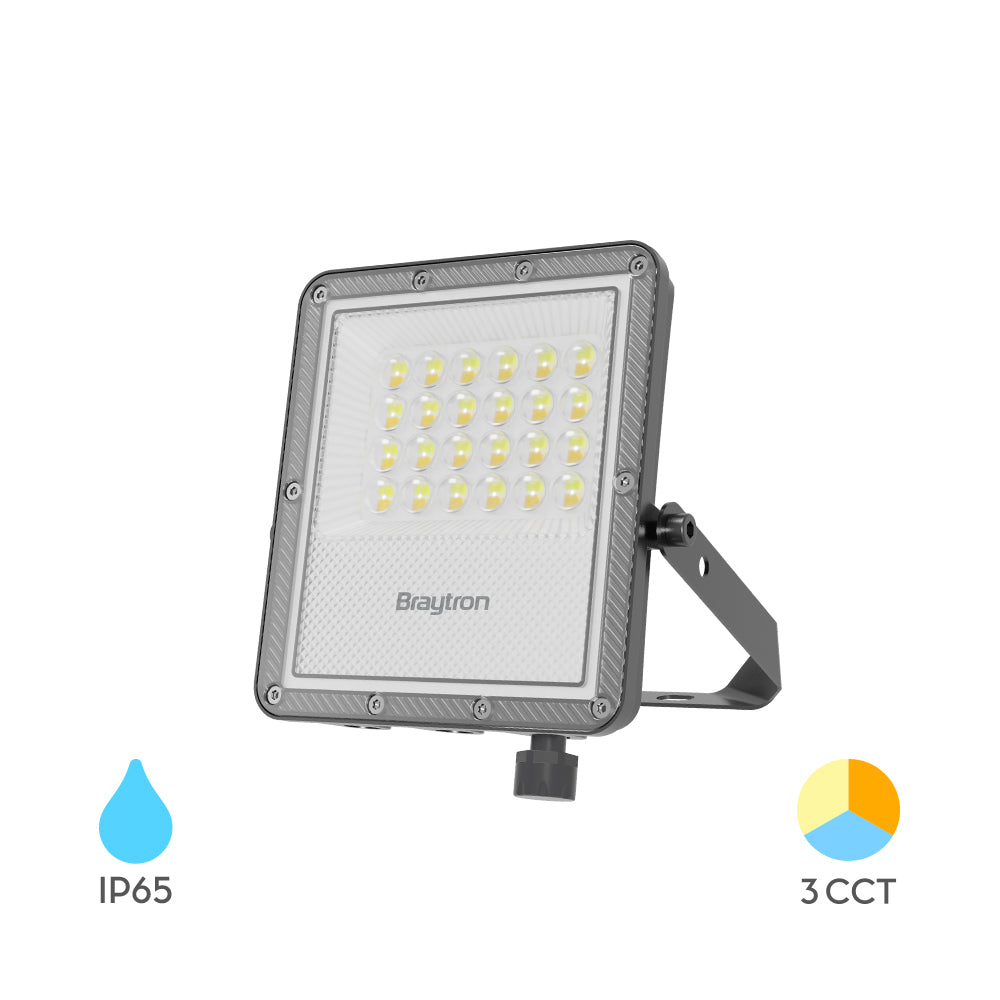 Braytron 20W LED Strahler Außen IP65 – Superhell 2200LM Flutlicht mit Farbwahl 3000K/4000K/6500K, wasserdichter Aluminium Außenstrahler für Garten, Hof, Garage