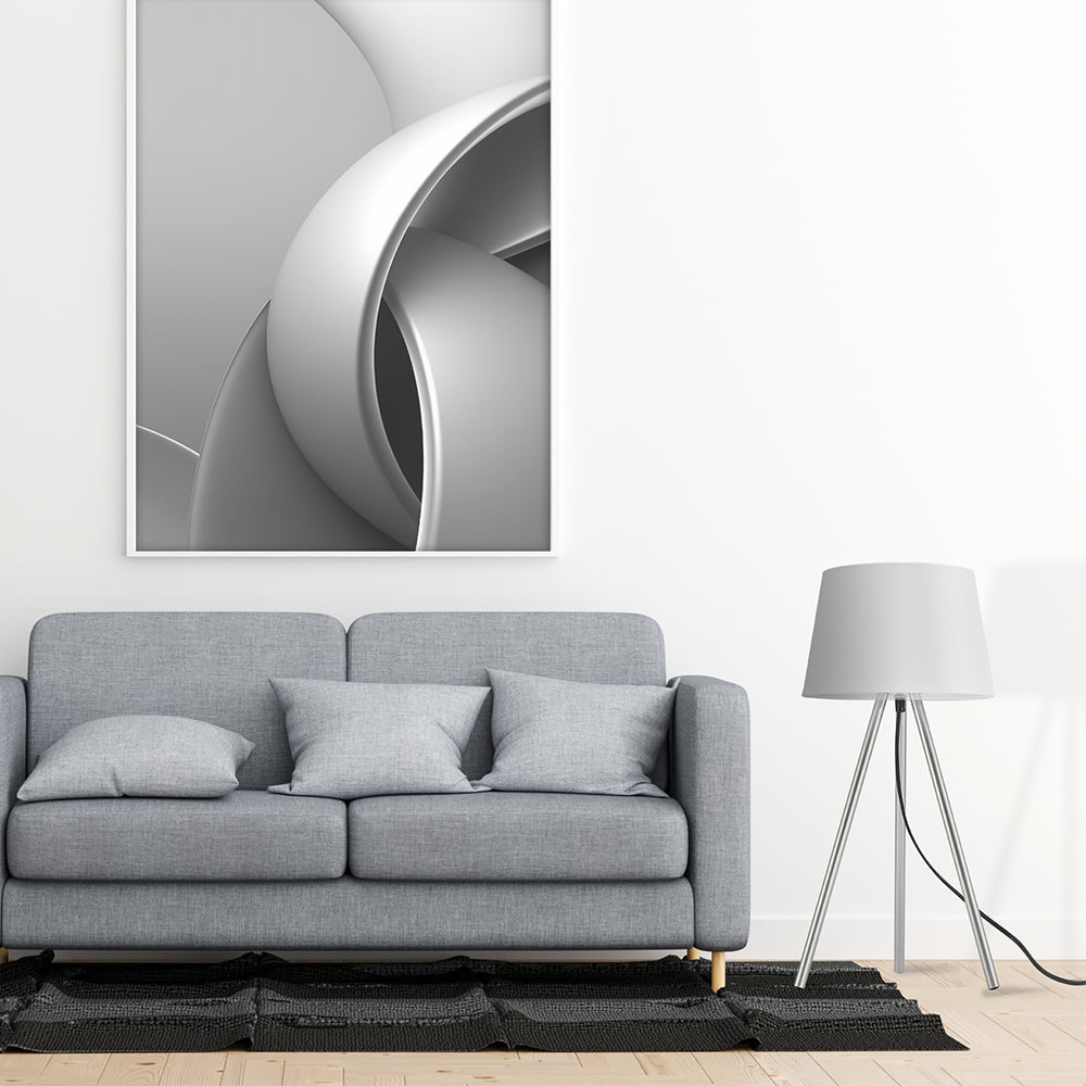 Braytron 3-Bein Beistellleuchte 48 cm E27 Fassung Modern mit Schirm Wohnzimmer Stehlampe Weiß