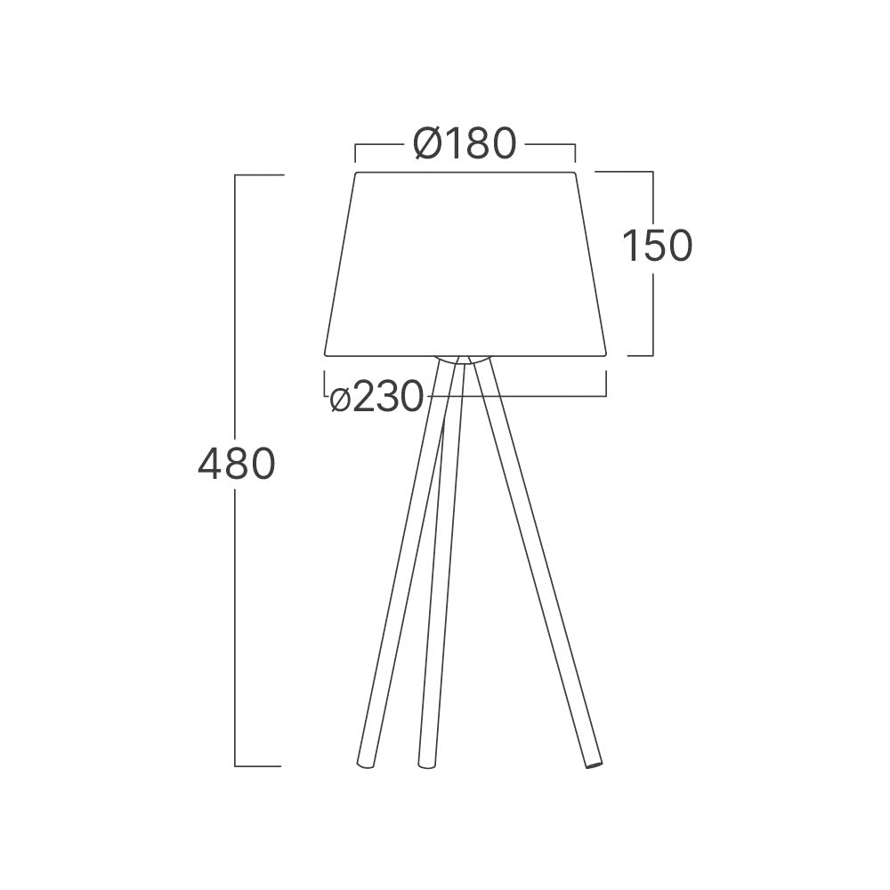 Braytron 3-Bein Beistellleuchte 48 cm E27 Fassung Modern mit Schirm Wohnzimmer Stehlampe Grau