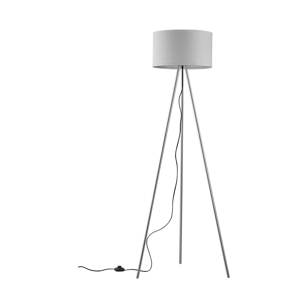 Braytron 3-Bein Stehleuchte 155cm E27 Modern mit Schirm Wohnzimmer Stehlampe Deckenfluter Weiß