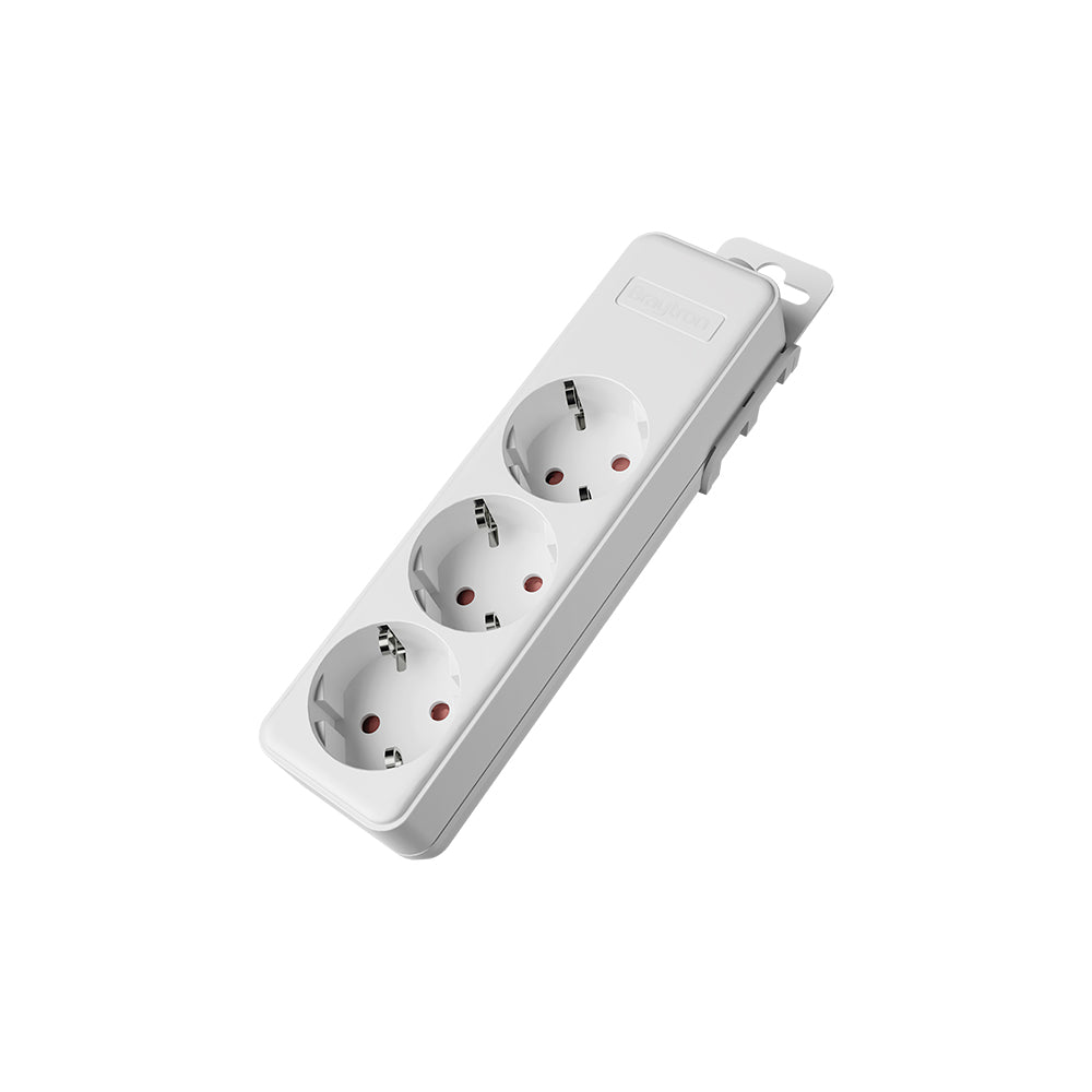 Braytron Mehrfachsteckdose 3-fach ohne Kabel, ohne Schalter, 3680W, Kindersicherung, Steckdosenleiste für individuelle Installation mit Clip-System