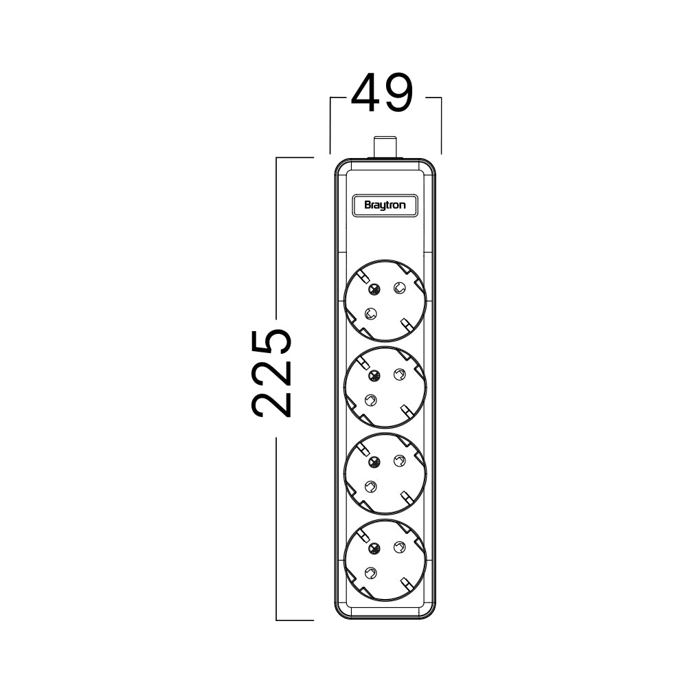 Braytron Mehrfachsteckdose 4-fach ohne Kabel, ohne Schalter, 3680W, Kindersicherung, Steckdosenleiste für individuelle Installation mit Clip-System